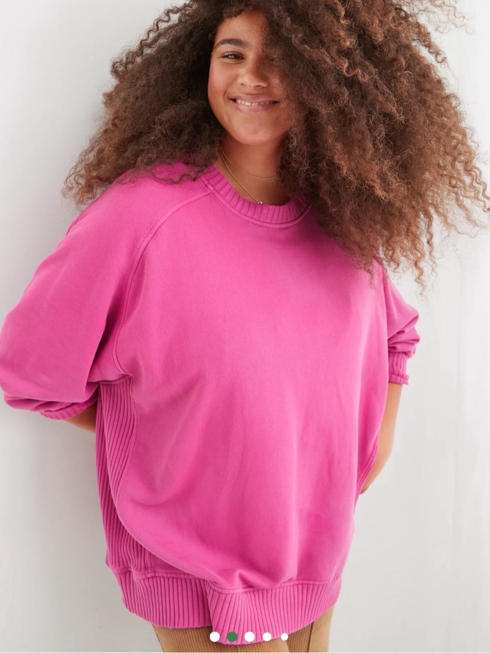 Aerie Down-to-Earth Pink Oversized Crewneck Sweatshirt